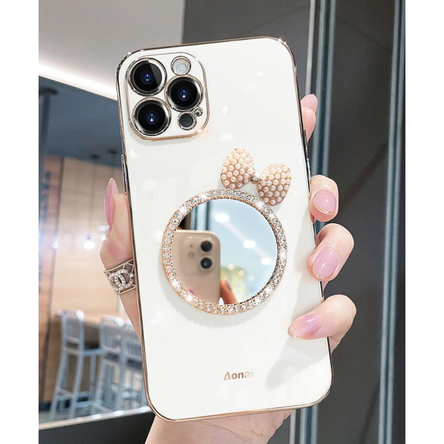 Bow mirror Phone Case Compatible for iPhone