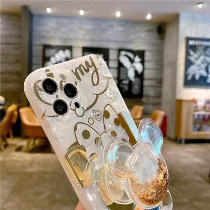 Shell Pattern Cartoon Quicksand Support Protective Cover Compatible for iPhone