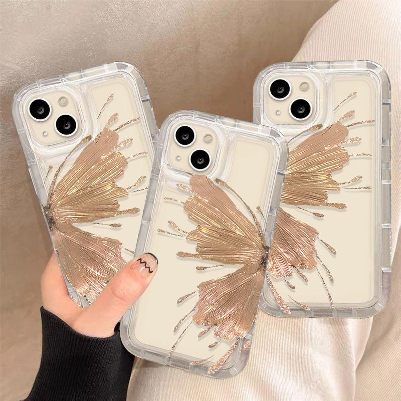 Advanced Golden Butterfly Phone Case Compatible for iPhone