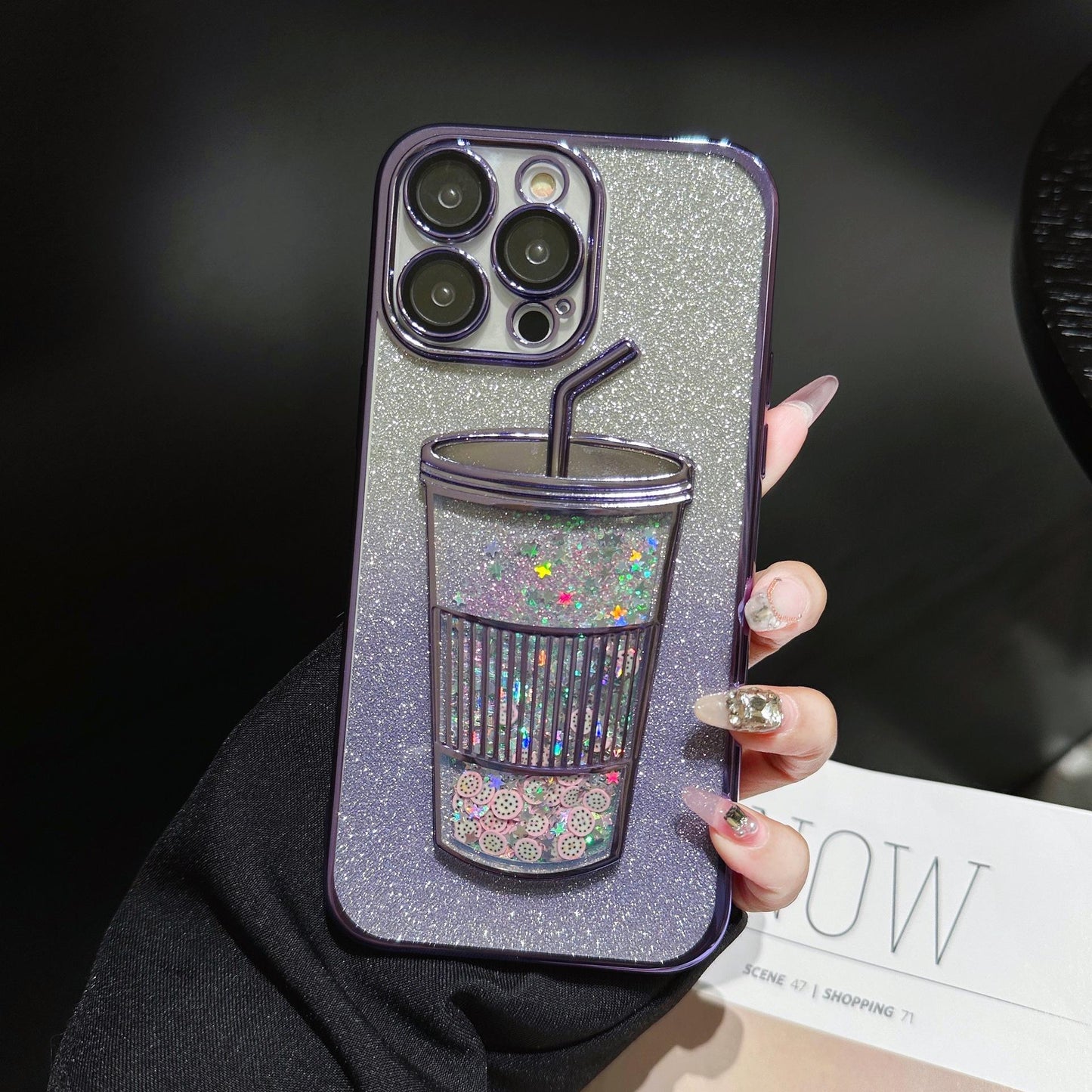 3D Bling Sparkle Plating Juice Bottle Phone Case