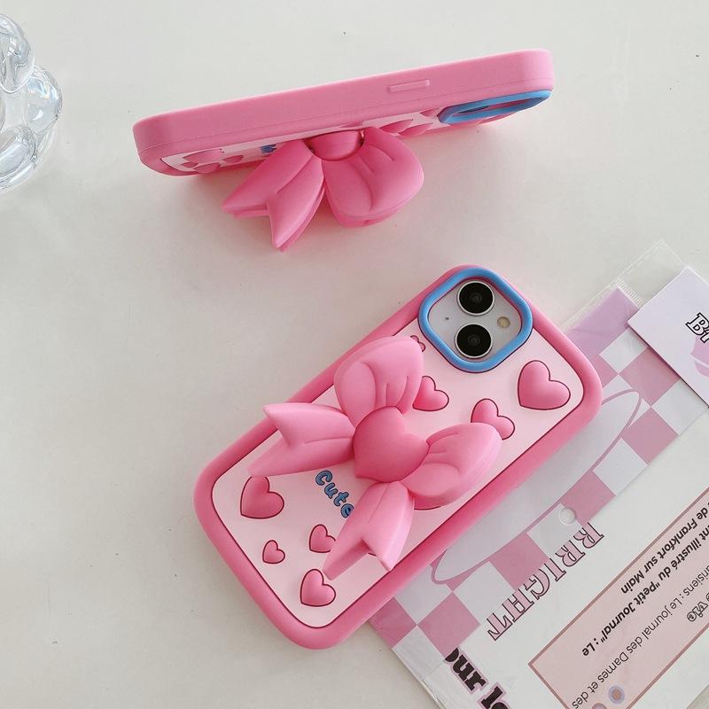 Love Bow Bracket Phone Case Compatible for iPhone