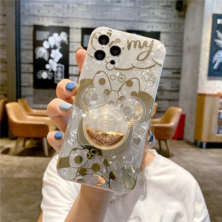 Shell Pattern Cartoon Quicksand Support Protective Cover Compatible for iPhone