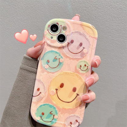 Cute Smiling Face Phone Case Compatible for iPhone