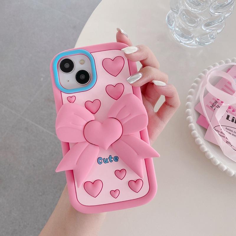 Love Bow Bracket Phone Case Compatible for iPhone