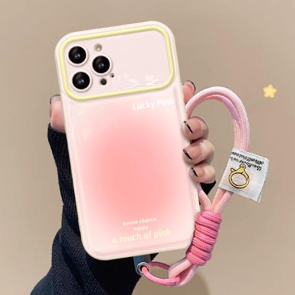 Pink Drawstring Phone Case Compatible for iPhone