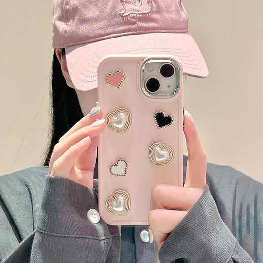 Love Pink Gem Phone Case Compatible for iPhone
