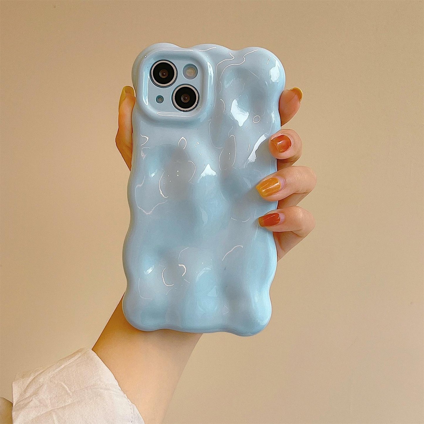 Solid Color Wave Bubble Phone Case Compatible for iPhone