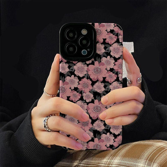 Full Pink Flower Phone Case Compatible for iPhone