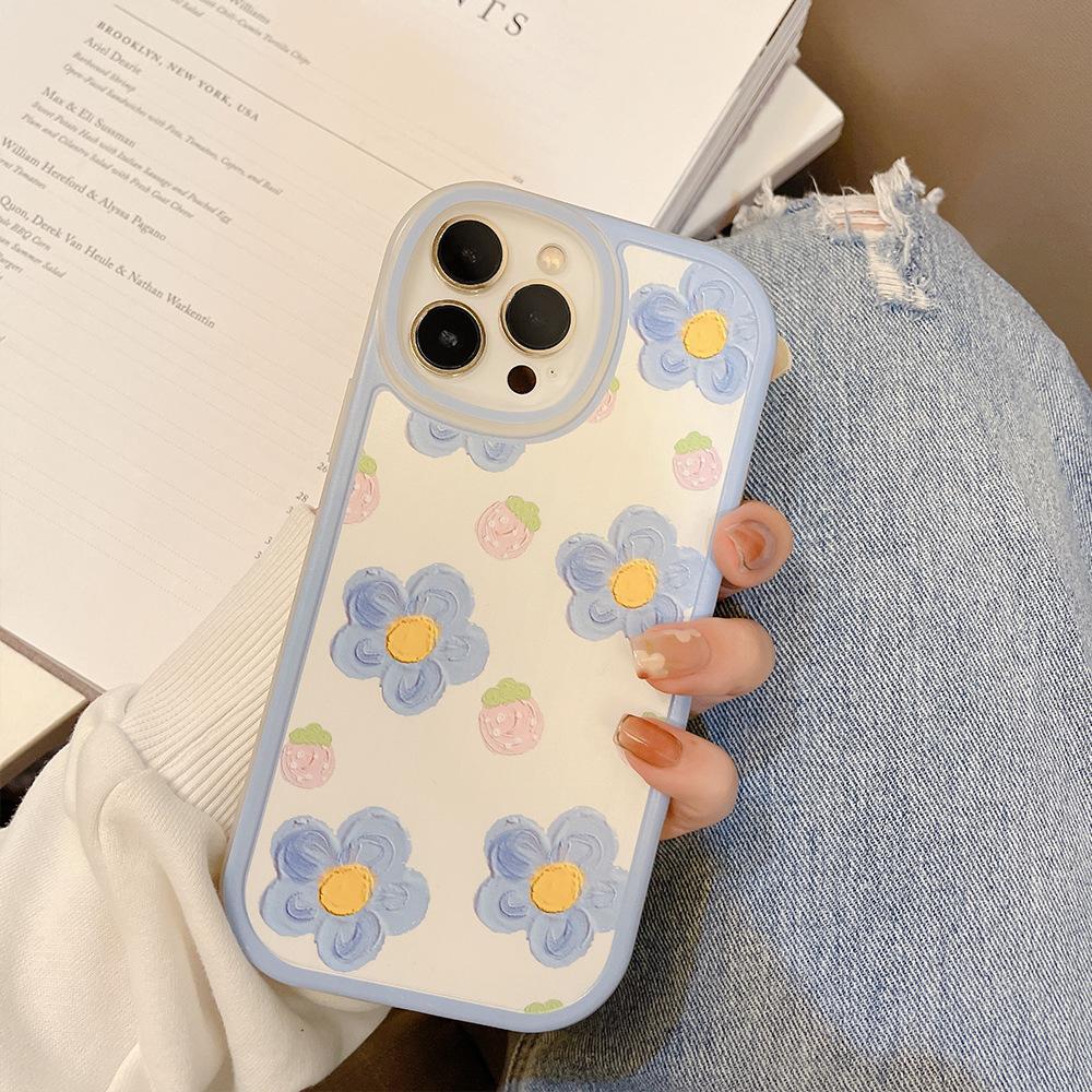 Blue Flower Phone Case Compatible for iPhone