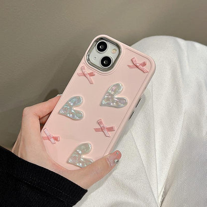 Pink Love Bow Phone Case Compatible for iPhone