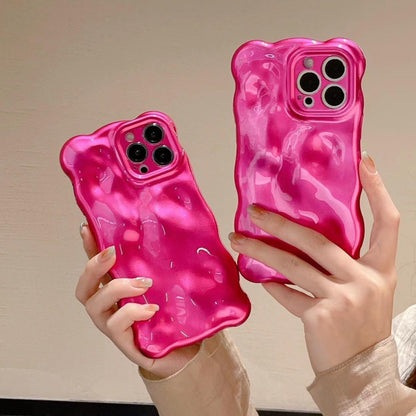 Solid Color Wave Bubble Phone Case Compatible for iPhone