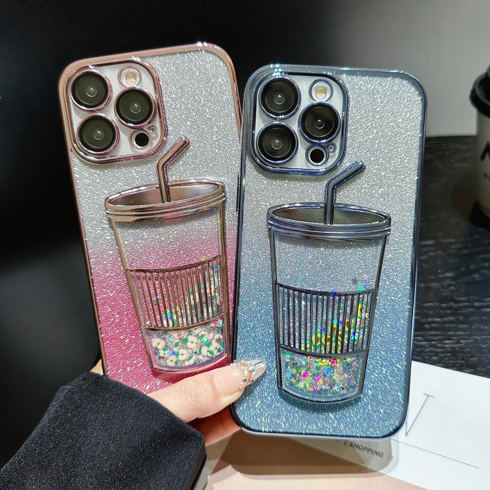 3D Bling Sparkle Plating Juice Bottle Phone Case