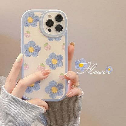 Blue Flower Phone Case Compatible for iPhone