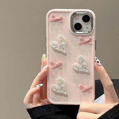 Pink Love Bow Phone Case Compatible for iPhone