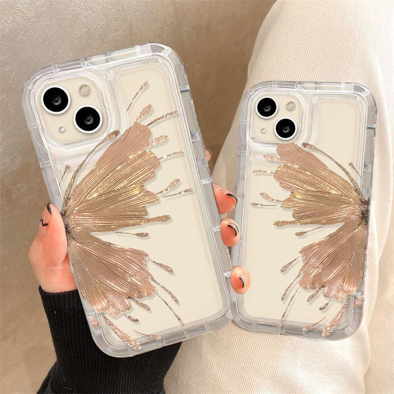 Advanced Golden Butterfly Phone Case Compatible for iPhone