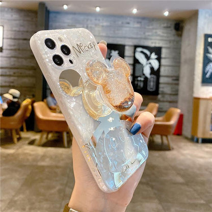 Shell Pattern Cartoon Quicksand Support Protective Cover Compatible for iPhone