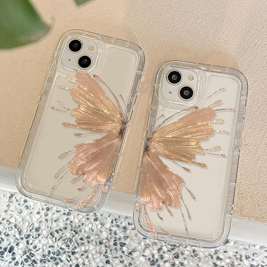 Advanced Golden Butterfly Phone Case Compatible for iPhone