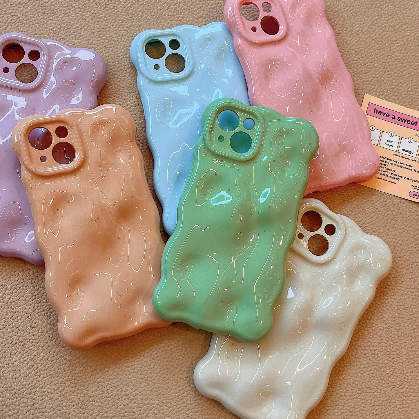 Solid Color Wave Bubble Phone Case Compatible for iPhone