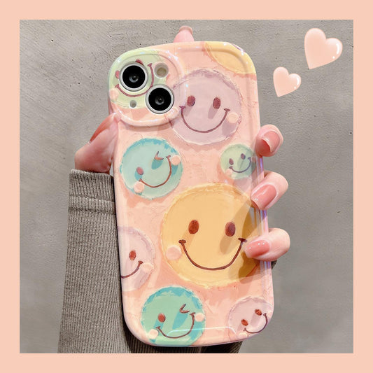 Cute Smiling Face Phone Case Compatible for iPhone