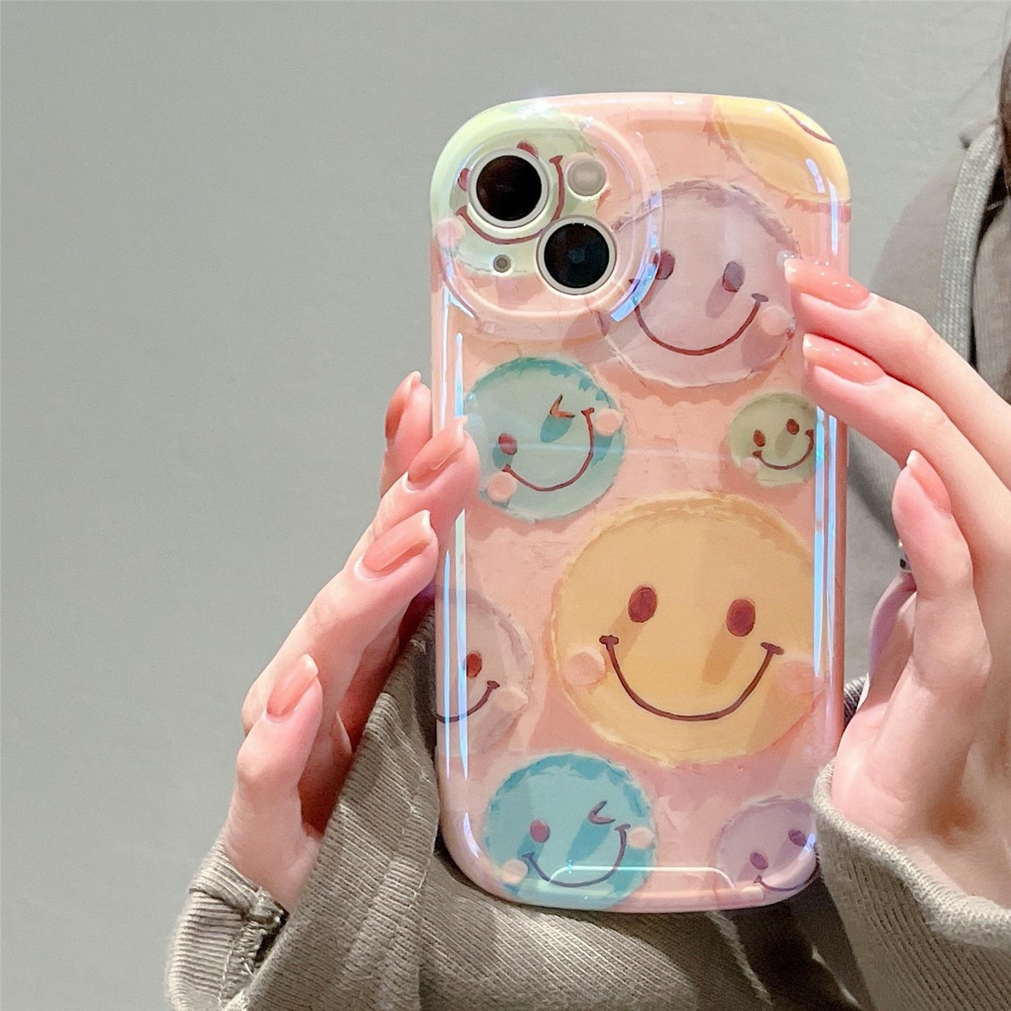 Cute Smiling Face Phone Case Compatible for iPhone