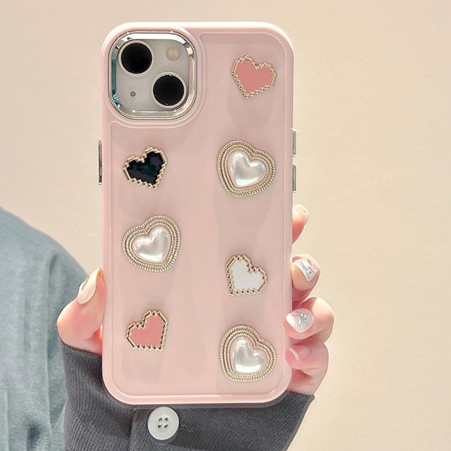 Love Pink Gem Phone Case Compatible for iPhone