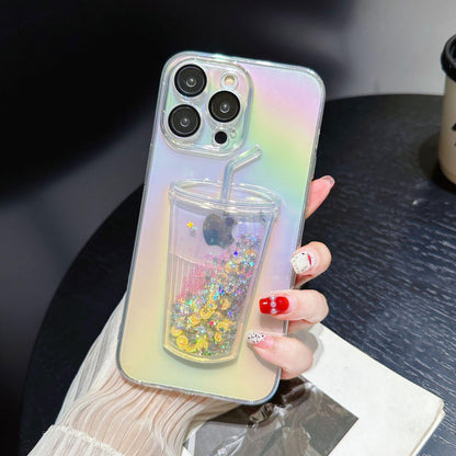 3D Bling Sparkle Plating Juice Bottle Phone Case