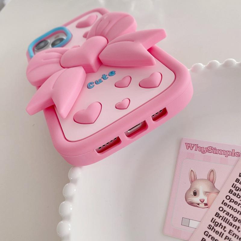 Love Bow Bracket Phone Case Compatible for iPhone