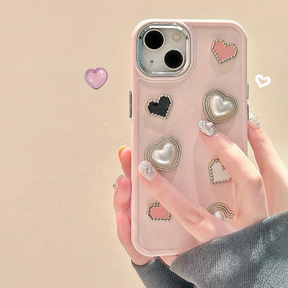 Love Pink Gem Phone Case Compatible for iPhone