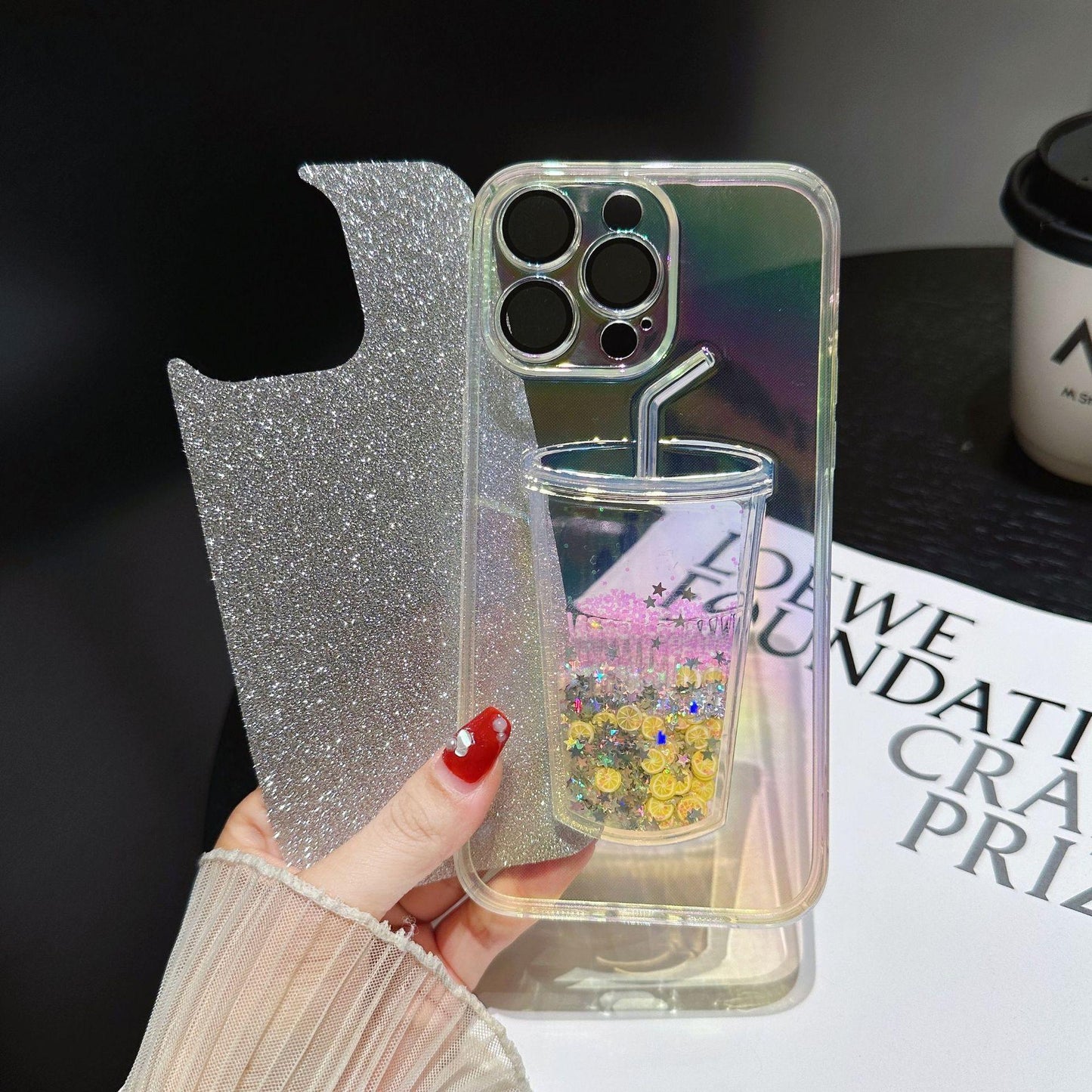 3D Bling Sparkle Plating Juice Bottle Phone Case