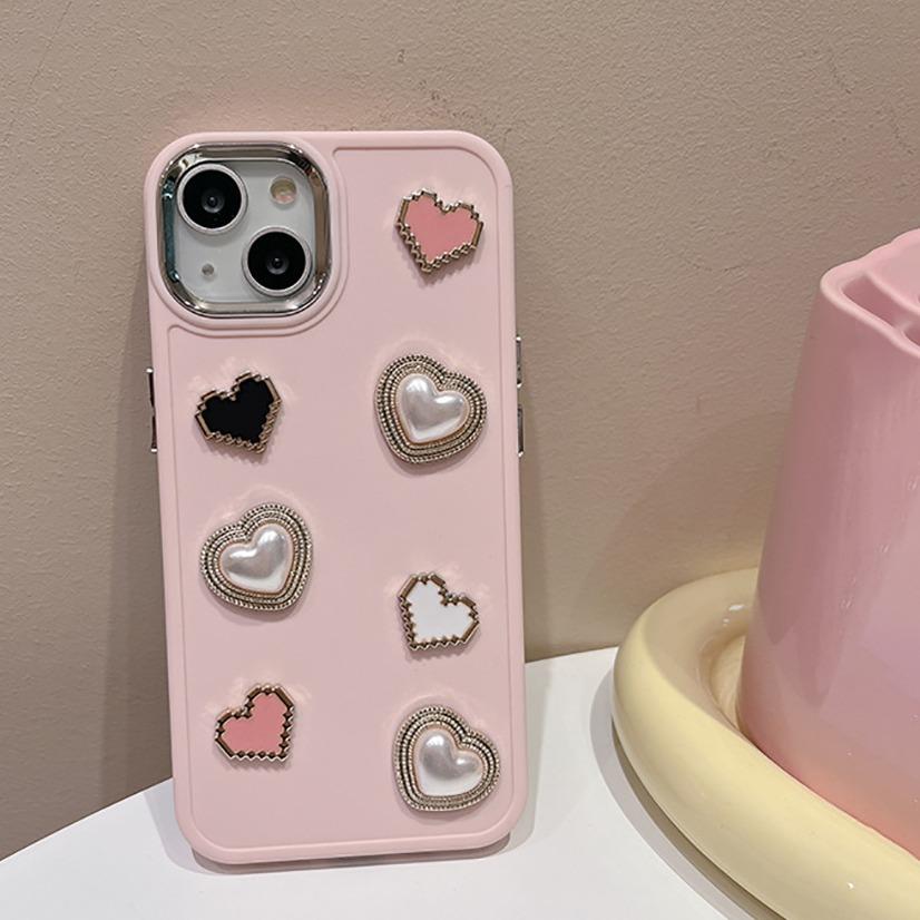 Love Pink Gem Phone Case Compatible for iPhone