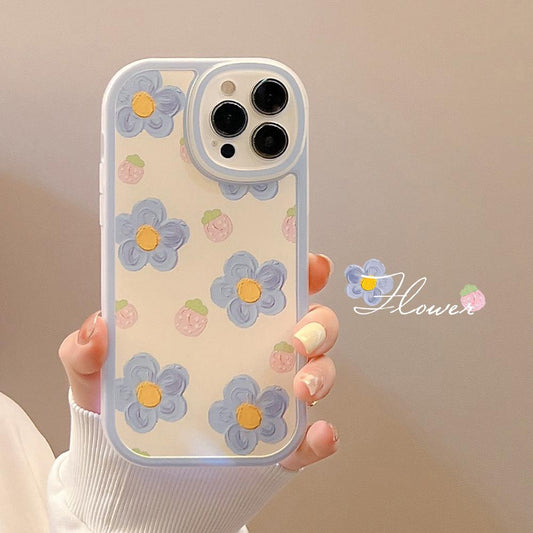 Blue Flower Phone Case Compatible for iPhone