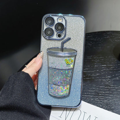 3D Bling Sparkle Plating Juice Bottle Phone Case