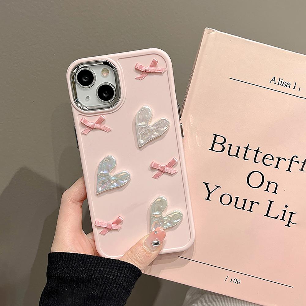 Pink Love Bow Phone Case Compatible for iPhone