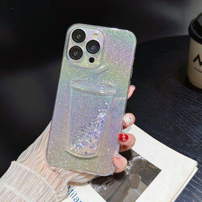 3D Bling Sparkle Plating Juice Bottle Phone Case