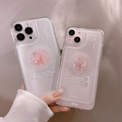 Stereoscopic Crystal Bowknot Silicone Phone Case Compatible for iPhone