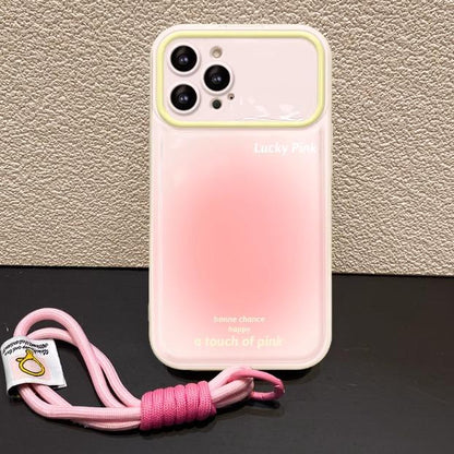 Pink Drawstring Phone Case Compatible for iPhone