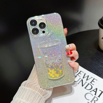 3D Bling Sparkle Plating Juice Bottle Phone Case