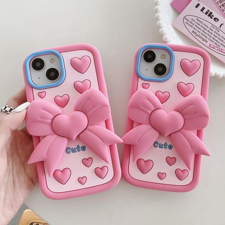 Love Bow Bracket Phone Case Compatible for iPhone